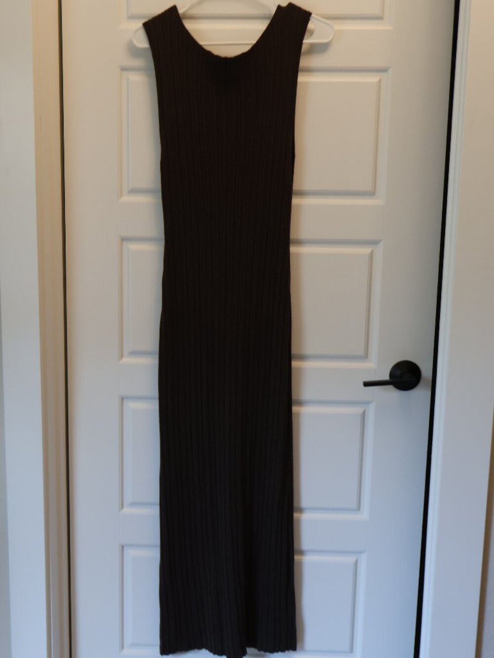 Quince Women Cotton Cashmere Ribbed Sleeveless Midi Dress Brown XL - Picture 5 of 10